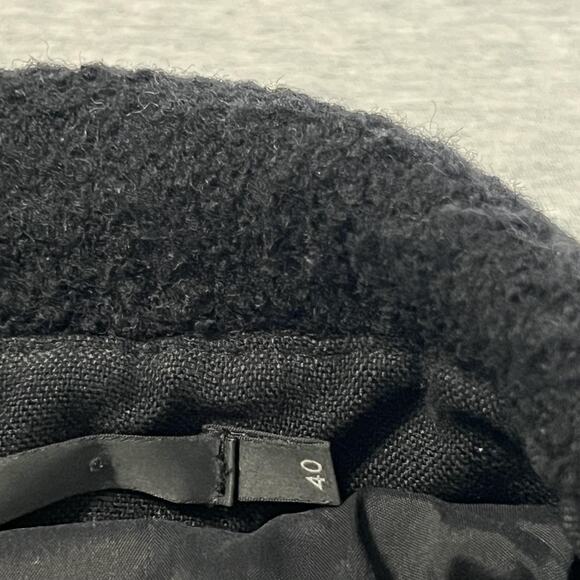 Gaetano Navarra Blazer Womens IT 40 Small Black Boucle Fringe Chain Italy Peplum - Picture 11 of 16